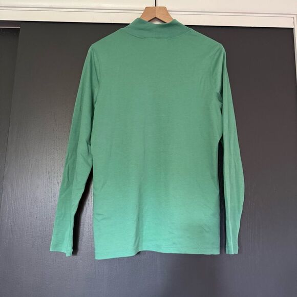 Peruvian Connection Green Pima Cotton Mock Neck Top sz L - Picture 4 of 4